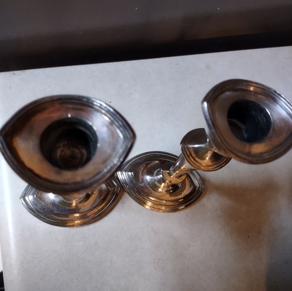 Derby 8" Silverplate Candleholders - Picture 3 of 3